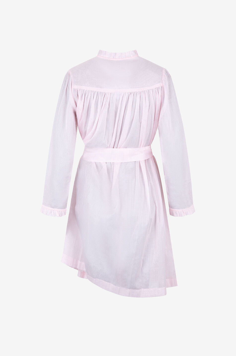 CELESTINE Celeste-1 cotton voile dressing gown with ruffles Women LIGHT PINK 2