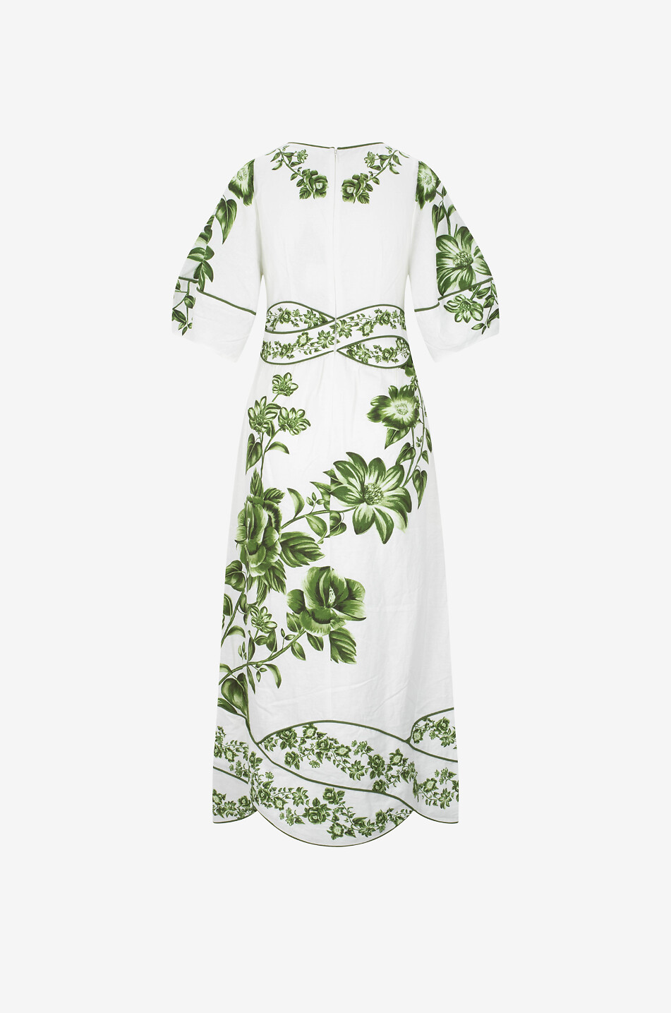 FARM RIO Green Floral Cascade linen midi dress Women GREEN 2