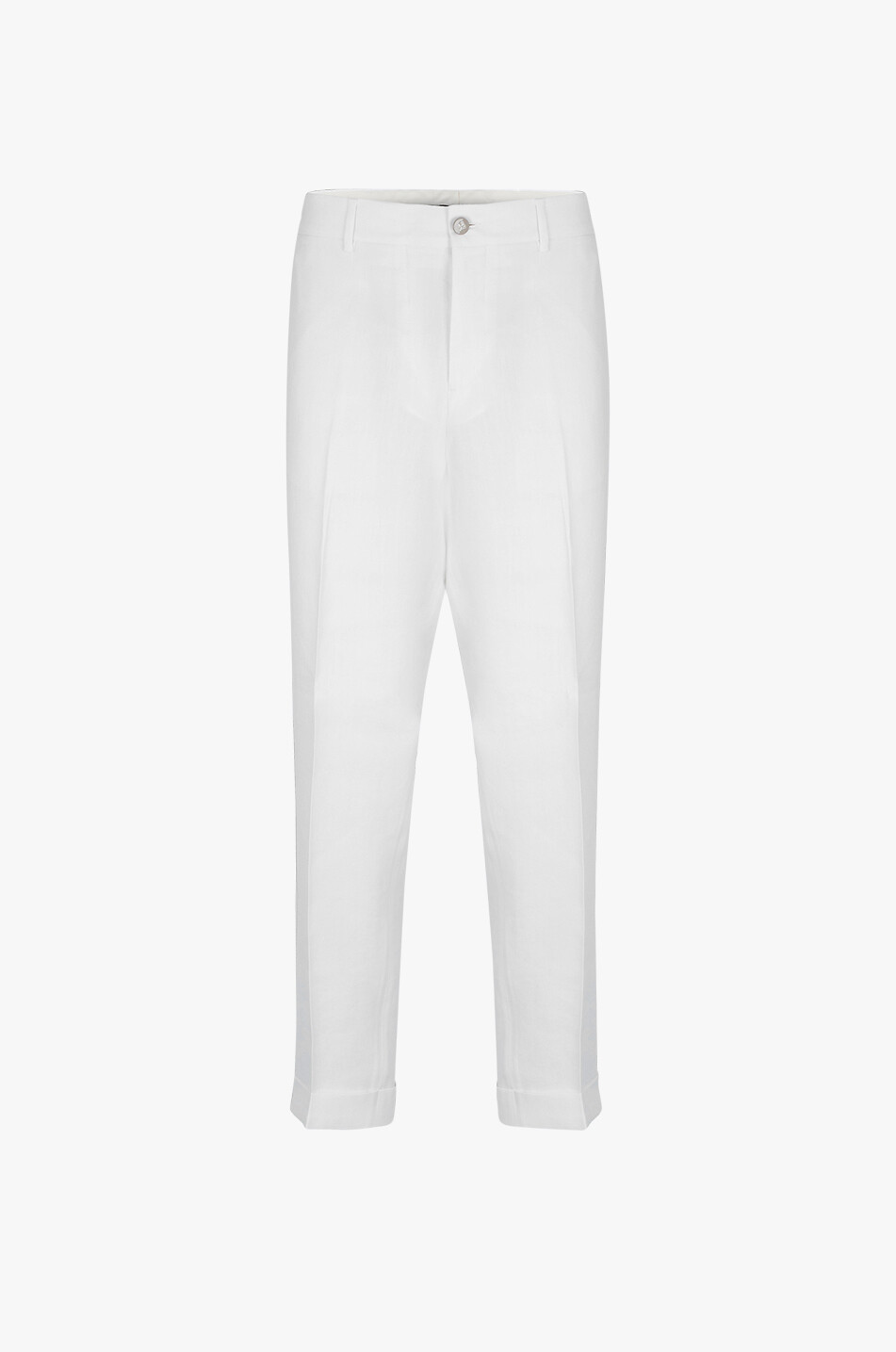MARCO PESCAROLO Bundfaltenhose aus Leinen Cinque Herren WEISS 1