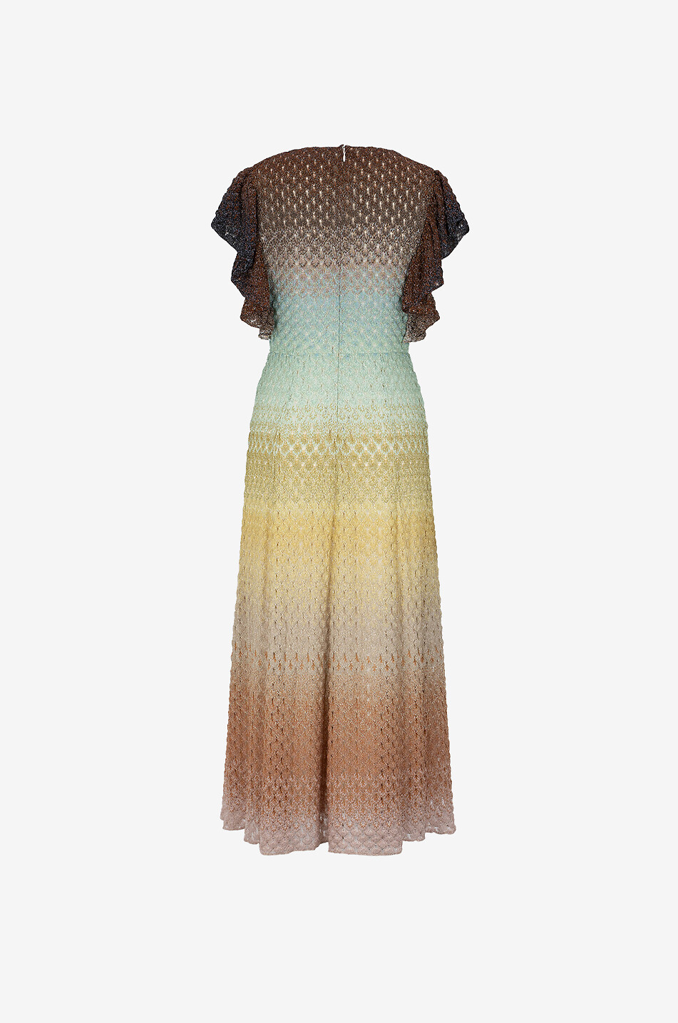 MISSONI Robe longue en maille effet dégradé de couleur à volants Femme MULTICOLORE 2