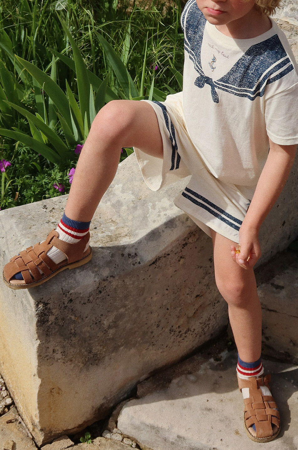 KONGES SLØJD Fabo baby shorts and T-shirt set  EGGSHELL 4