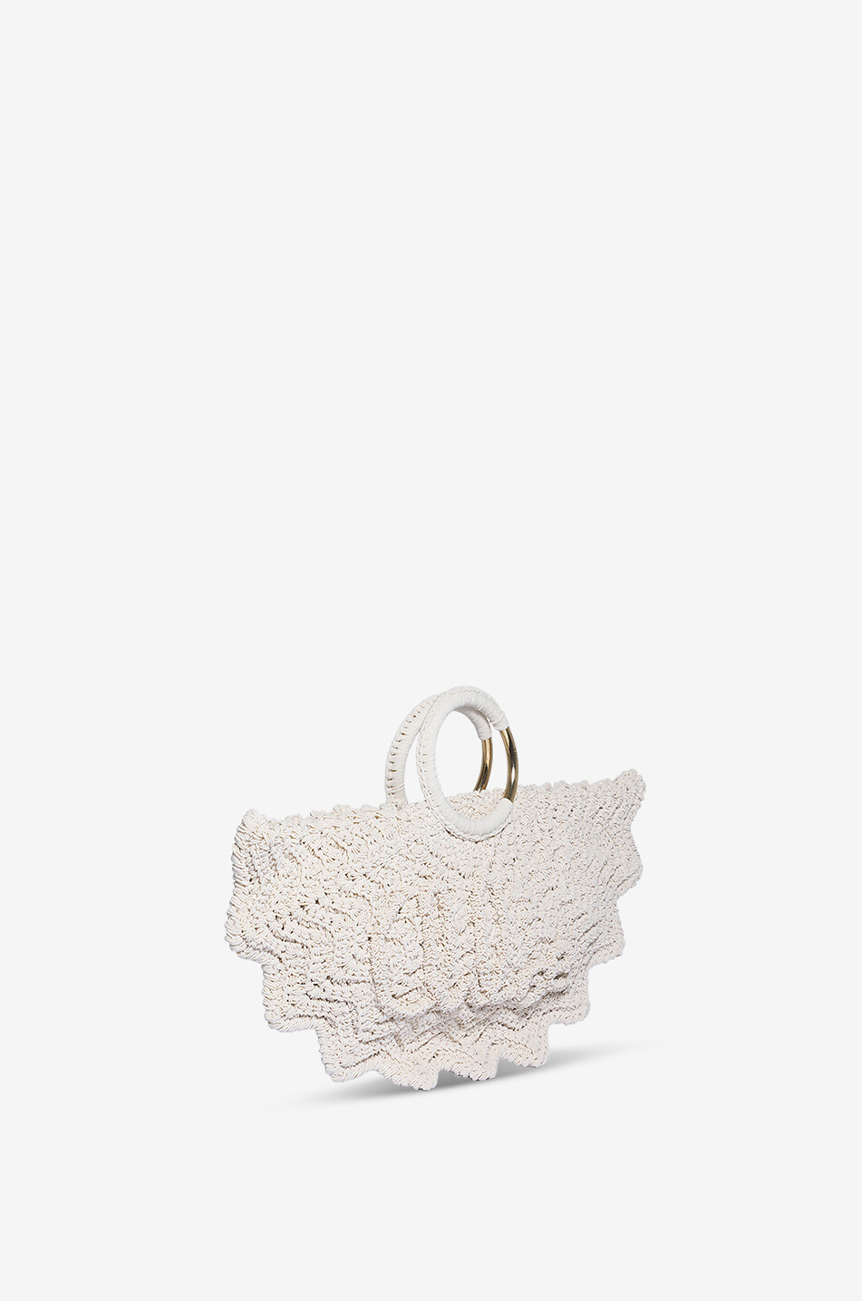 CHLOE Bracelet Paravent Small crochet tote bag Women WHITE 2