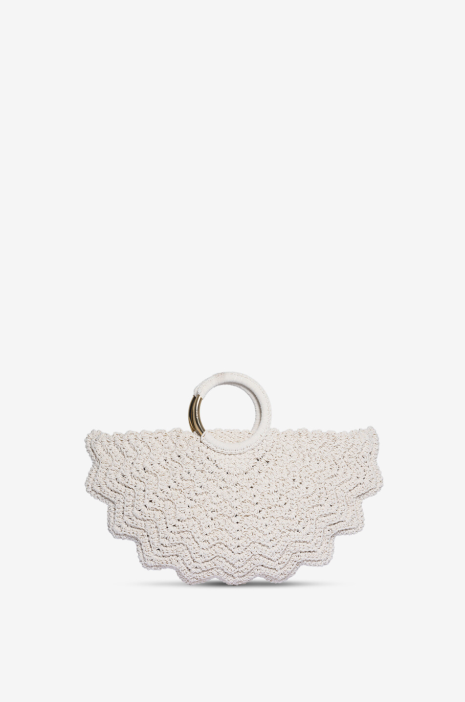 CHLOE Bracelet Paravent Small crochet tote bag Women WHITE 9