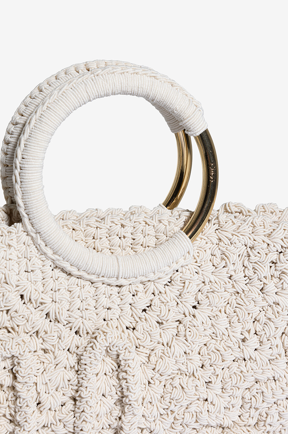 CHLOE Bracelet Paravent Small crochet tote bag Women WHITE 11