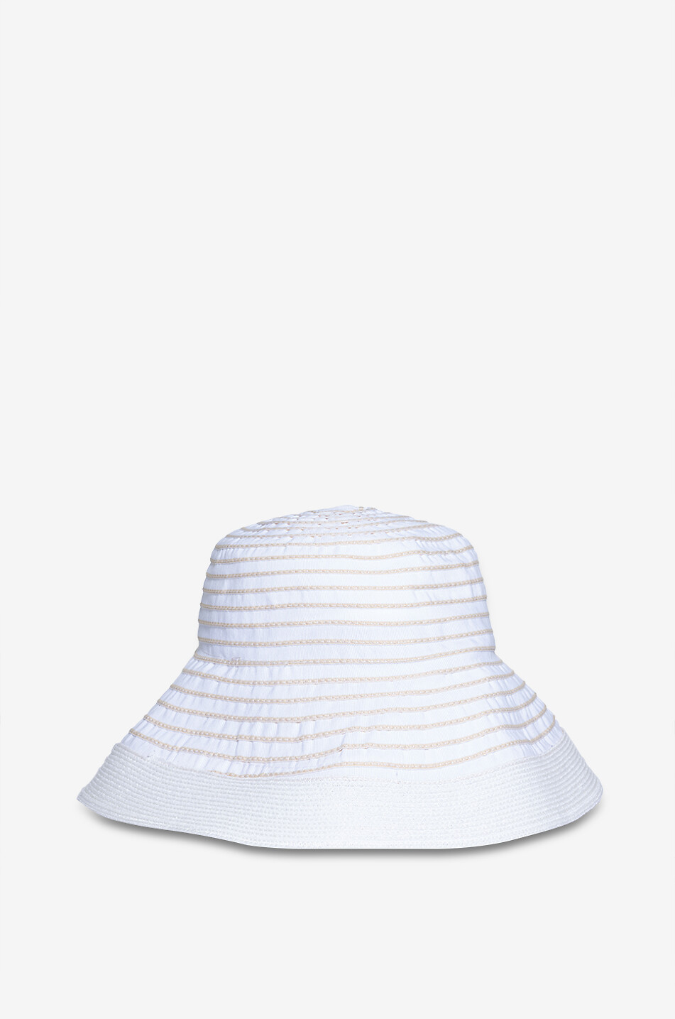 GREVI Chapeau cloche à fines rayures Femme BEIGE 2
