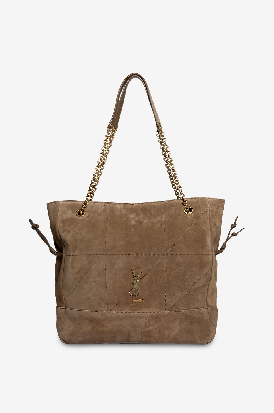 SAINT LAURENT PARIS Sac porté épaule en daim matelassé Jamie Shopping Femme Beige Foncé 1