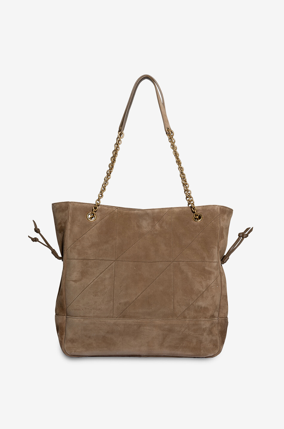 SAINT LAURENT PARIS Sac porté épaule en daim matelassé Jamie Shopping Femme Beige Foncé 3