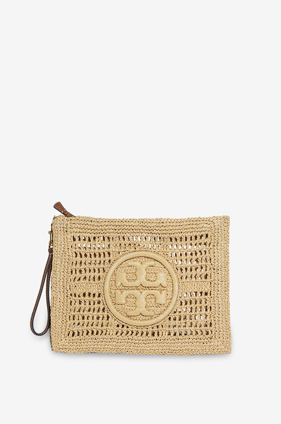 TORY BURCH Pochette ajourée en raphia Ella Femme BEIGE 1