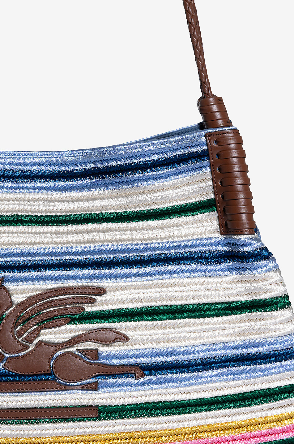 Sac cabas rayé tressé Libra Medium