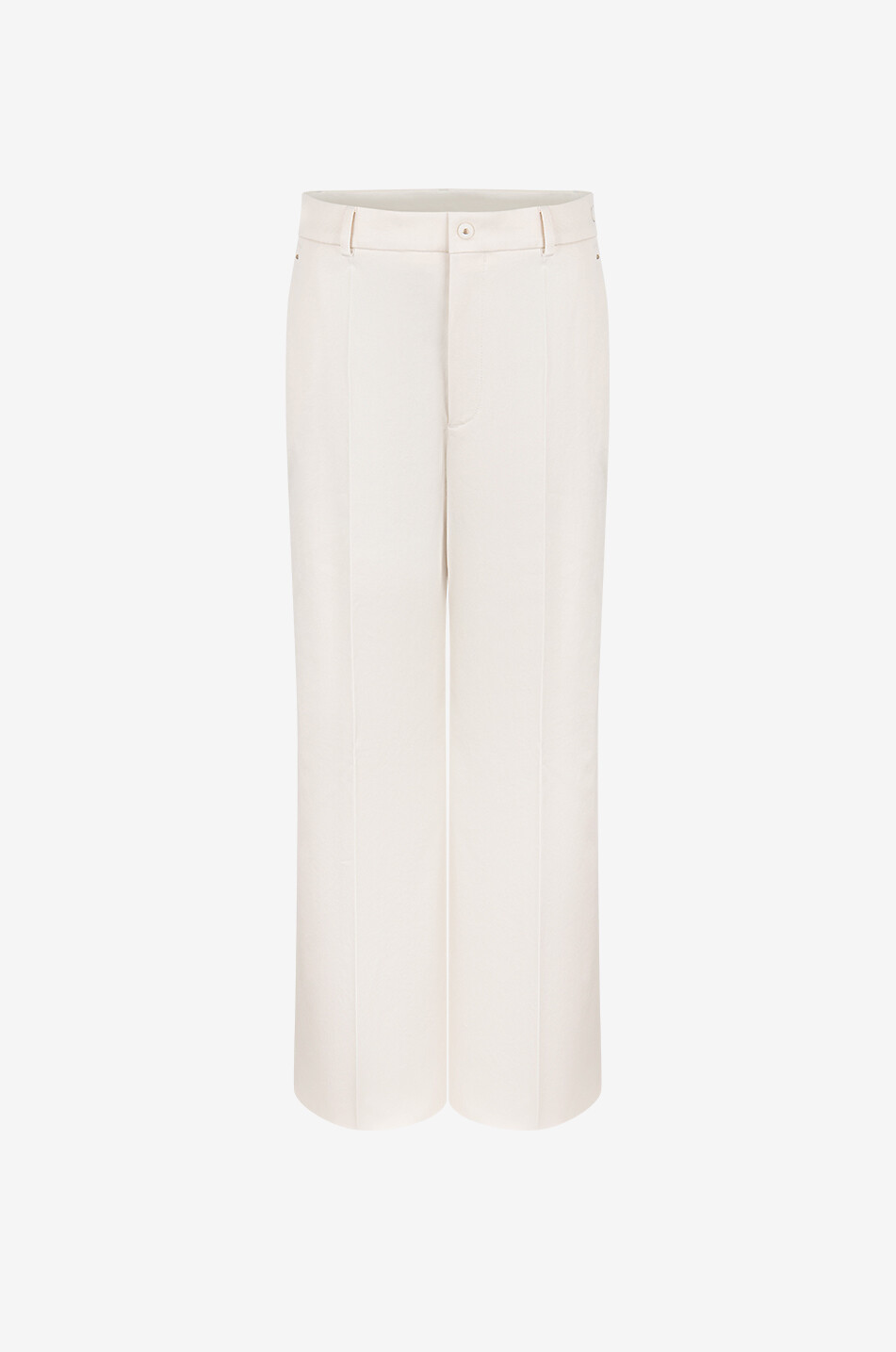 MONCLER Wide-leg cotton twill trousers Women EGGSHELL 1