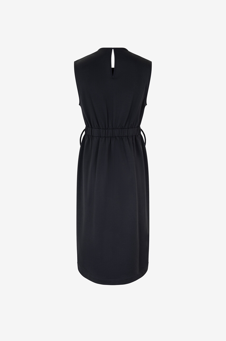 MONCLER Jersey and nylon sleeveless midi dress Women BLACK 2