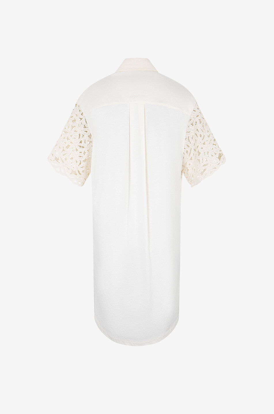 MONCLER Mini robe polo en macramée et jersey Femme BLANC 2