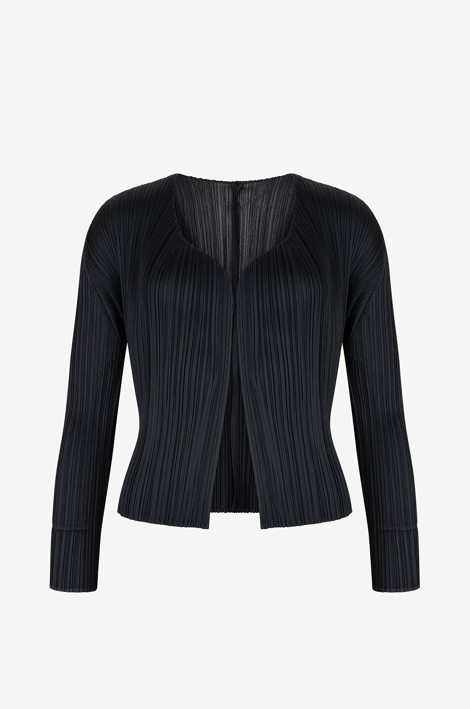 PLEATS PLEASE Pleated open front cardigan Women BLACK 1