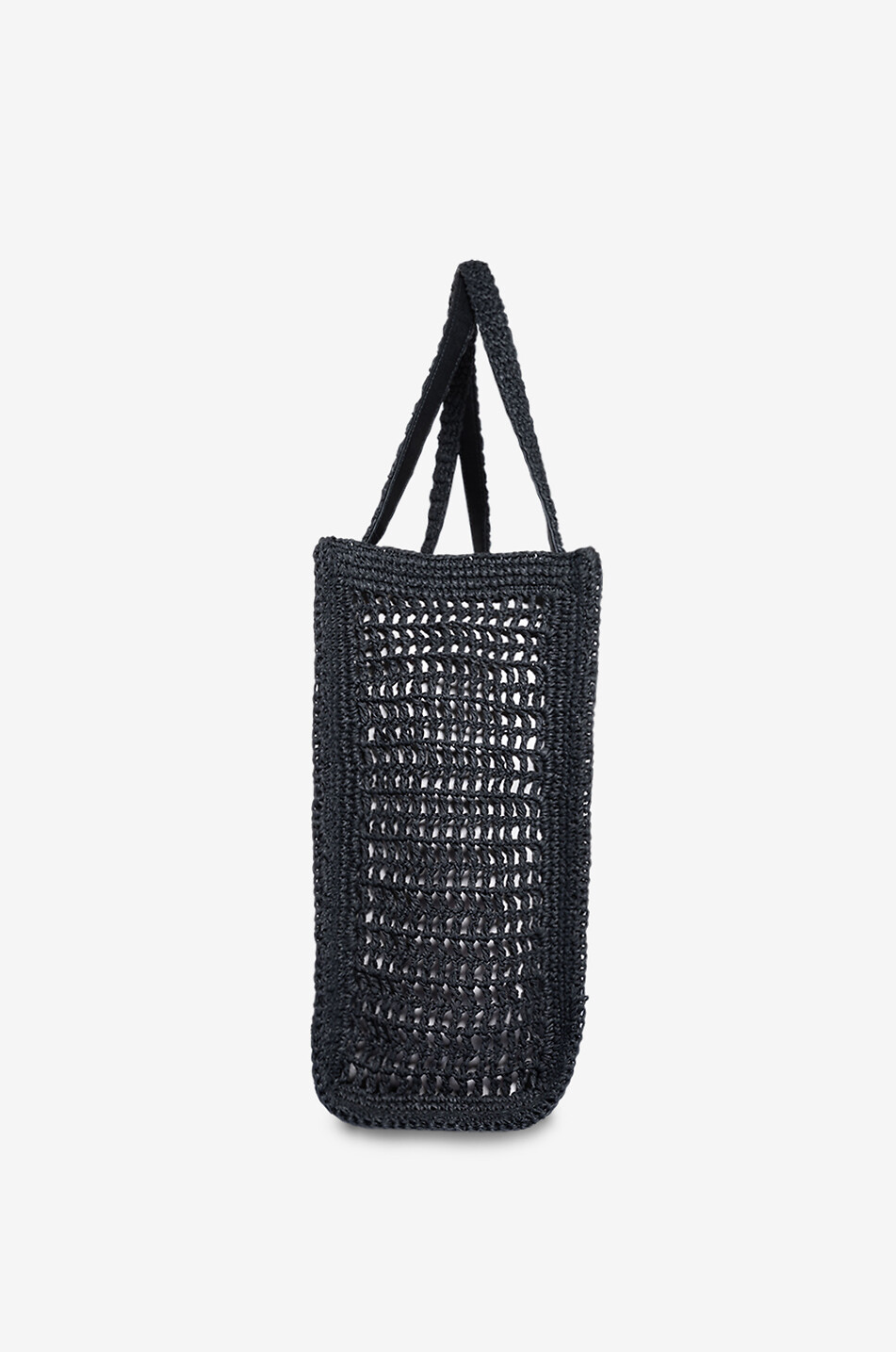 TORY BURCH Ella Large crochet tote bag in raffia Women BLACK 4