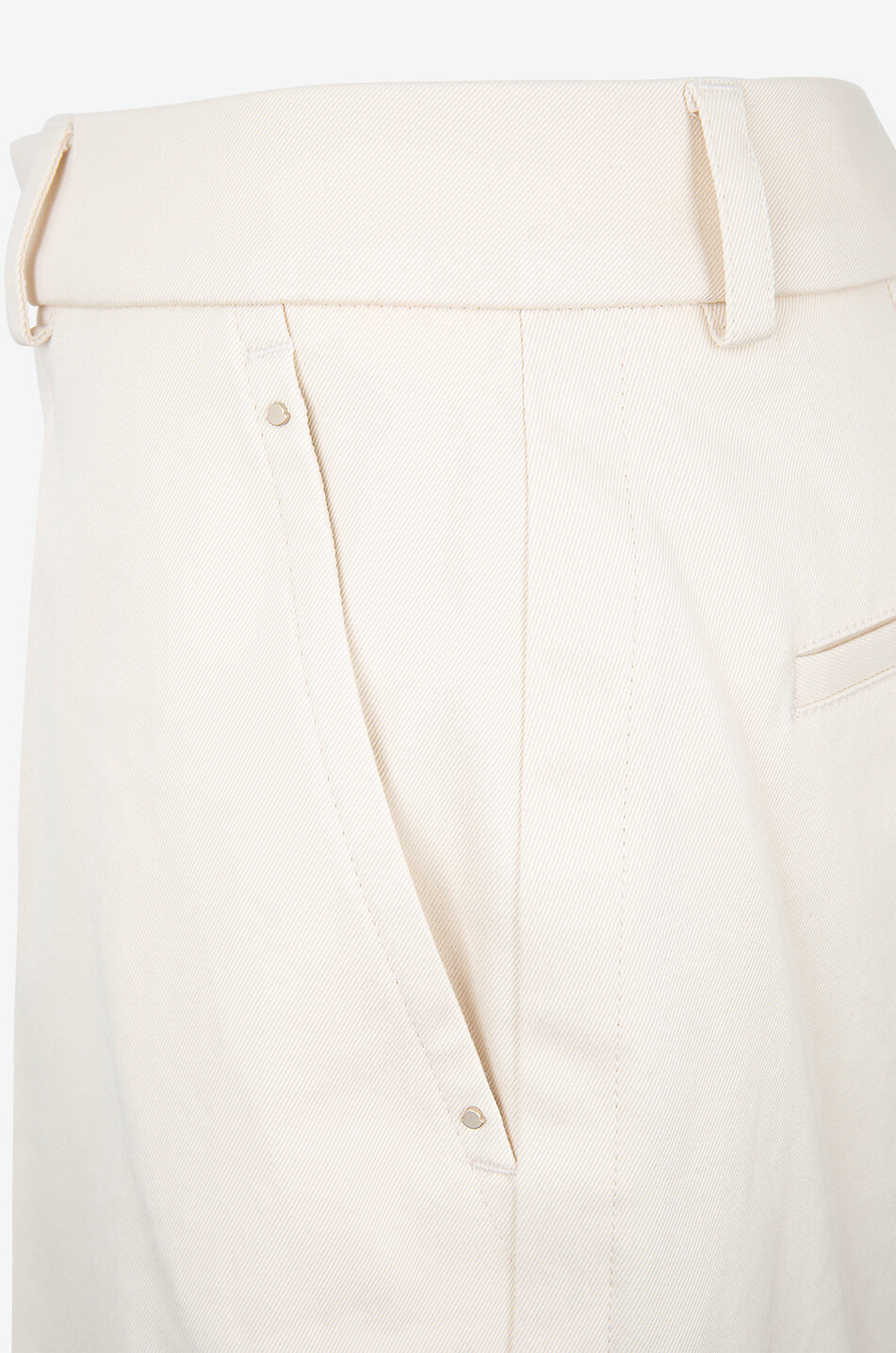 MONCLER Wide-leg cotton twill trousers Women EGGSHELL 3