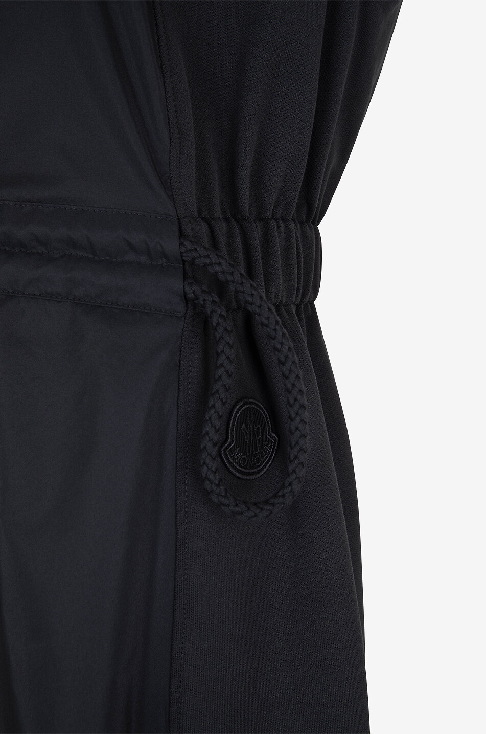 MONCLER Jersey and nylon sleeveless midi dress Women BLACK 3