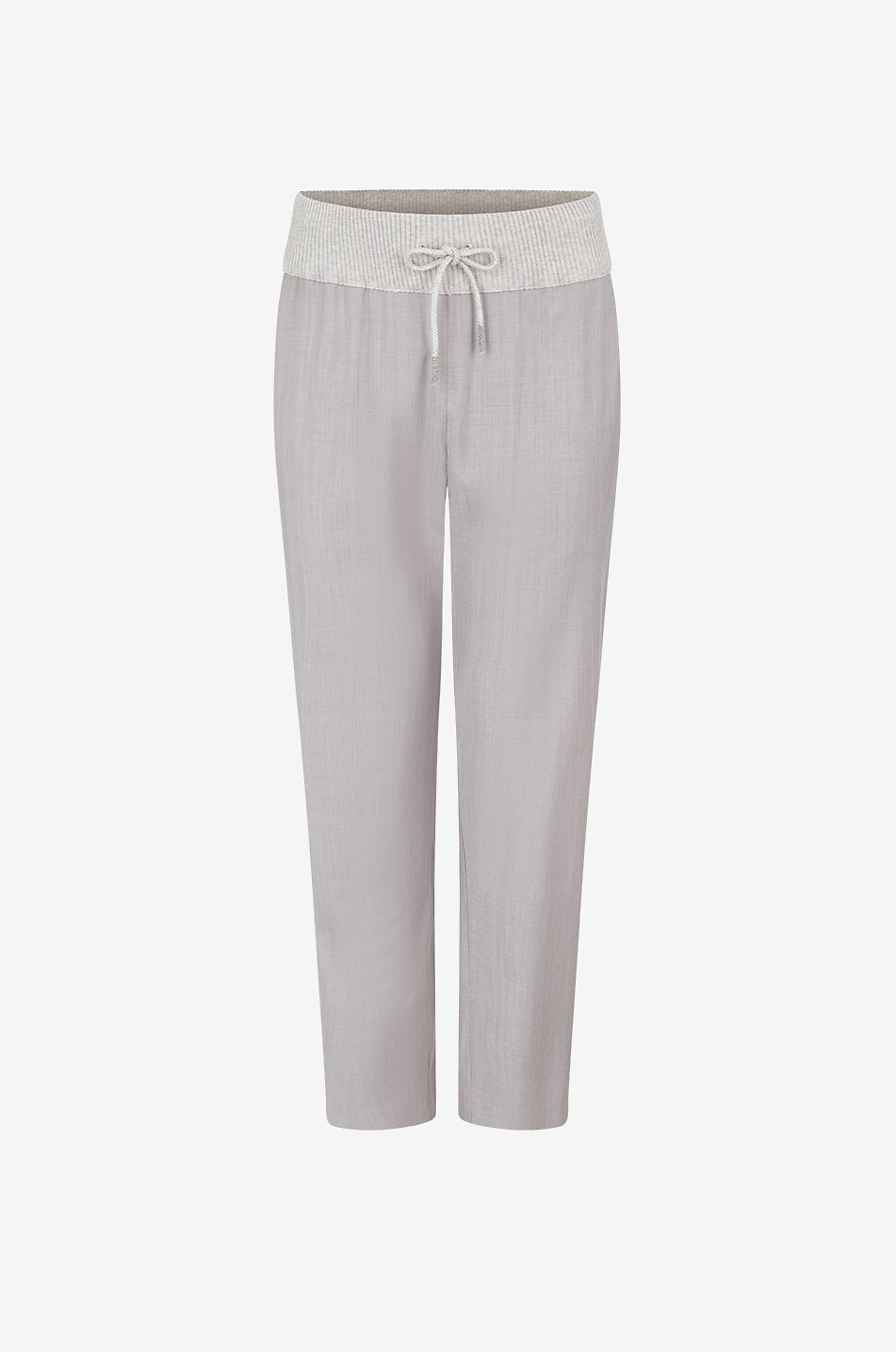 PANICALE Pantalon jogger bi-matière en laine détail maille Femme GRIS CLAIR 1