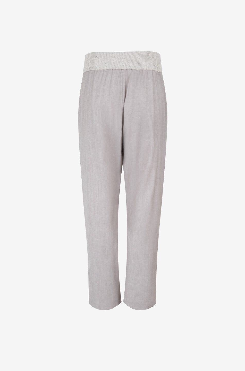 PANICALE Pantalon jogger bi-matière en laine détail maille Femme GRIS CLAIR 2
