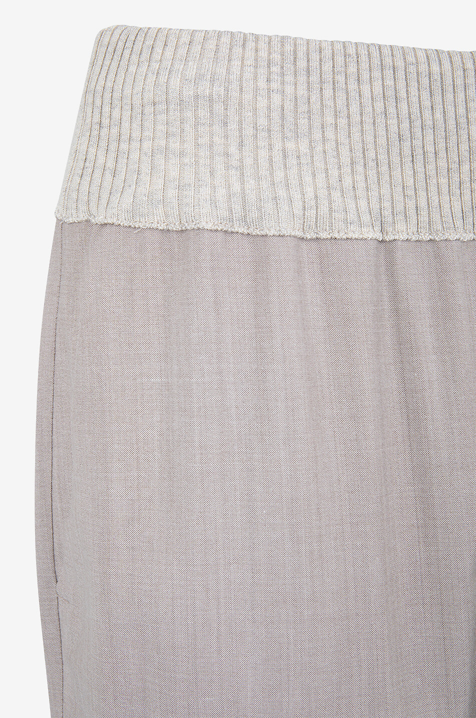 PANICALE Pantalon jogger bi-matière en laine détail maille Femme GRIS CLAIR 3