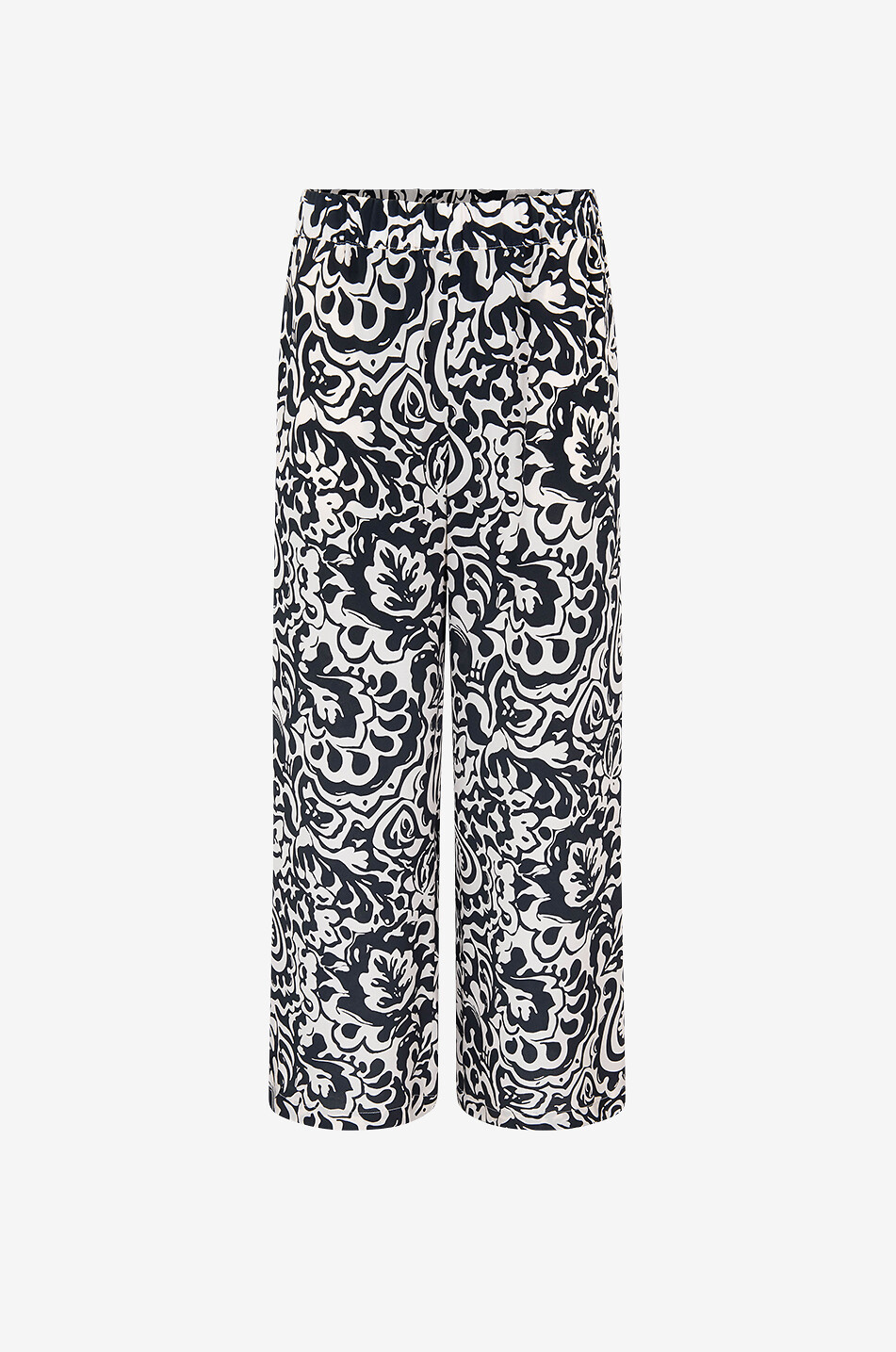 WEEKEND MAX MARA Bedruckte Hose mit geradem Bein aus Seide Reed Damen SCHWARZ 1