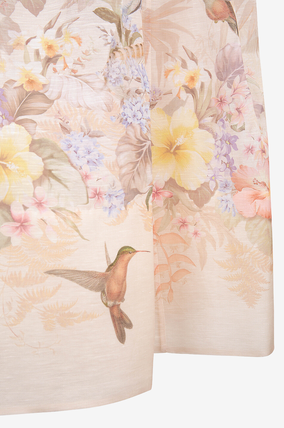 ZIMMERMANN Illuminate Drawn floral linen and silk midi skirt Women EGGSHELL 3