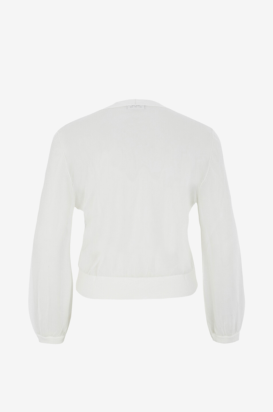 Cardigan transparent à col V et manches volumineuses