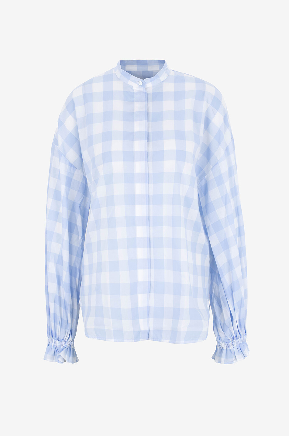 Hemd mit Vichykaros und ausgestellter Manschette Heather