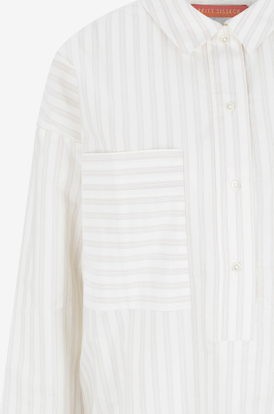 BRITT SISSECK Chemise oversize rayée à poches poitrine Andrea Femme BLANC CASSE 3