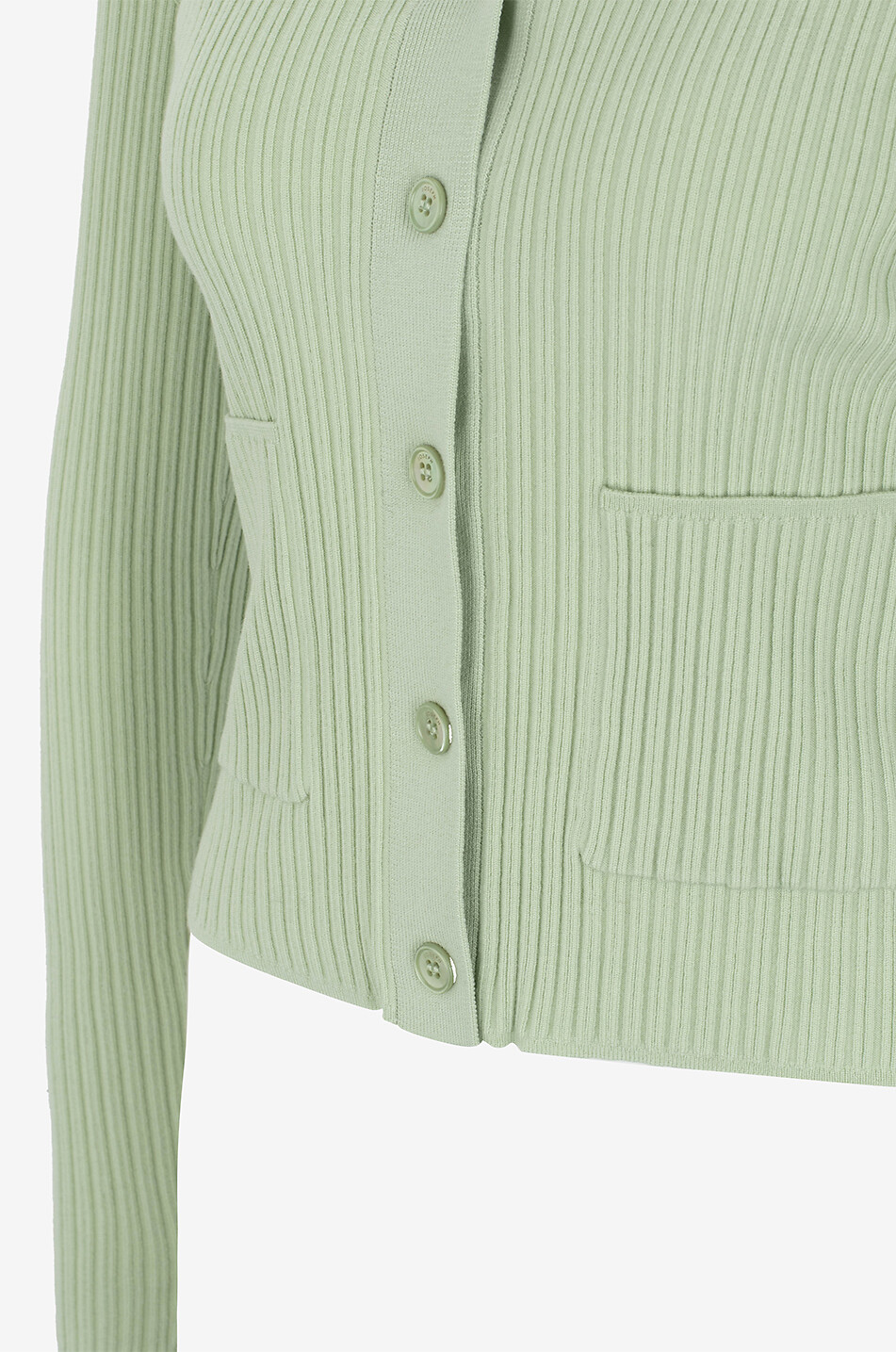 JOSEPH Schmaler gerippter Cardigan aus Merinowolle Damen HELLGRÜN 3