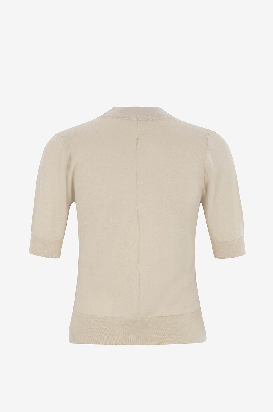 JOSEPH Schmaler Kurzärmeliger Cardigan aus Seide und Baumwolle Damen Hellbeige 2