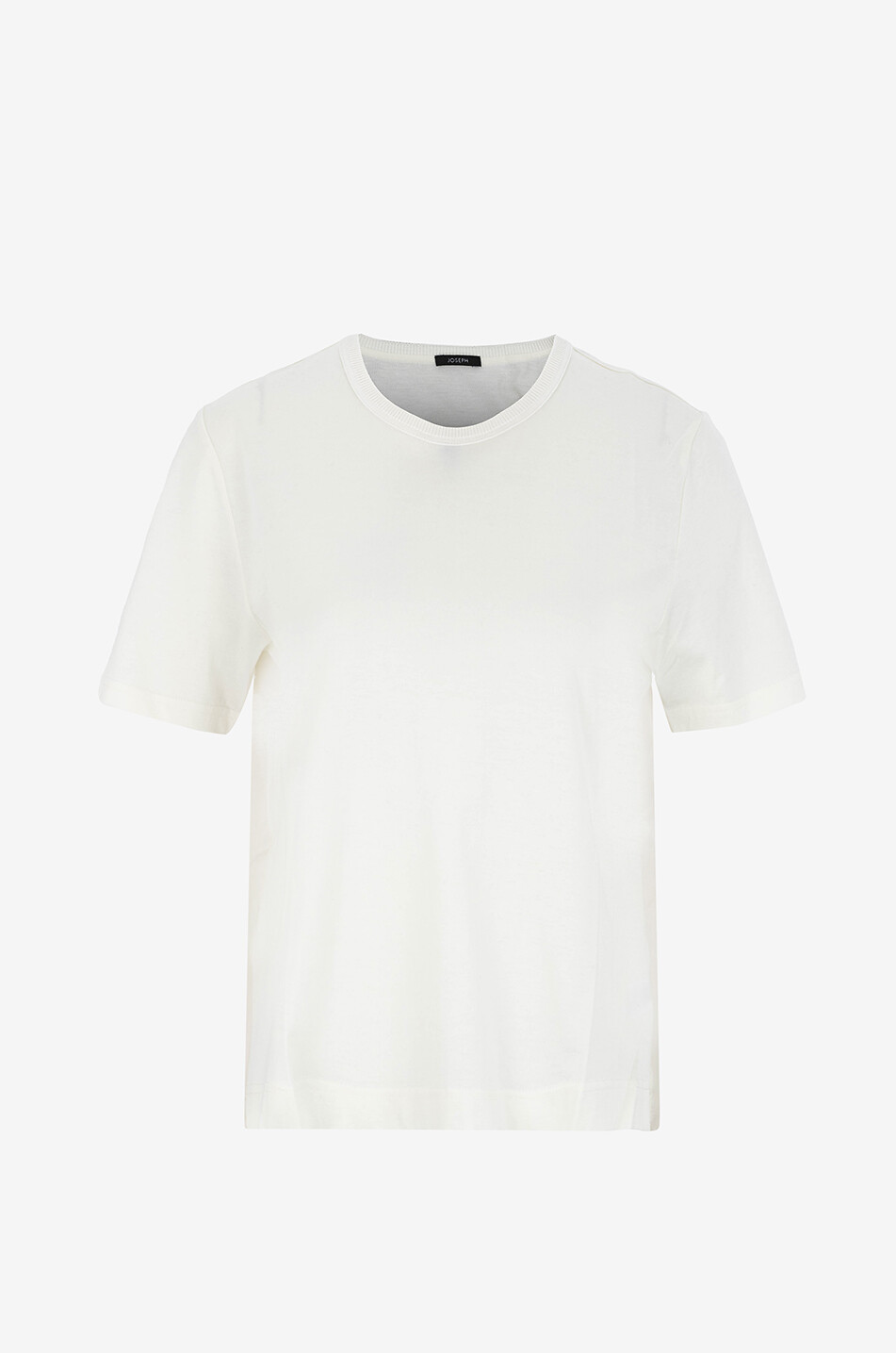 JOSEPH T-shirt bi-matière en coton et soie Femme BLANC CASSE 1