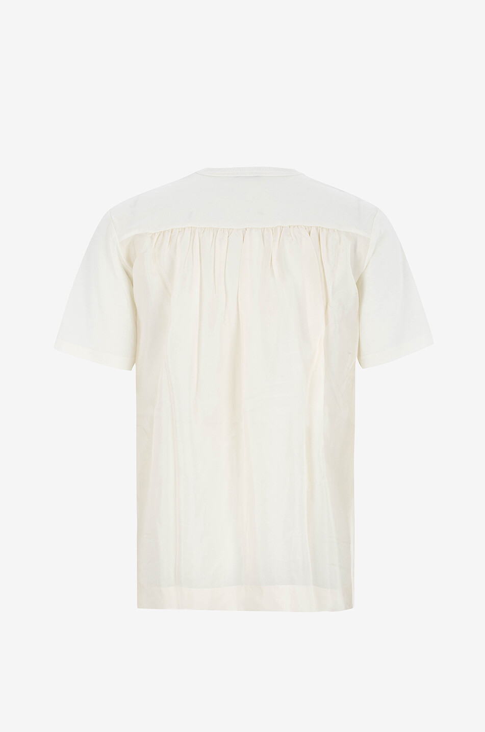 JOSEPH T-shirt bi-matière en coton et soie Femme BLANC CASSE 2
