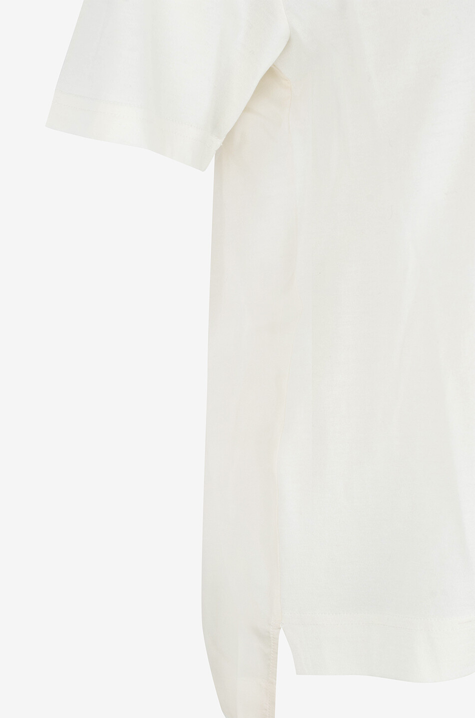 Materialmix-T-Shirt aus Baumwolle und Seide