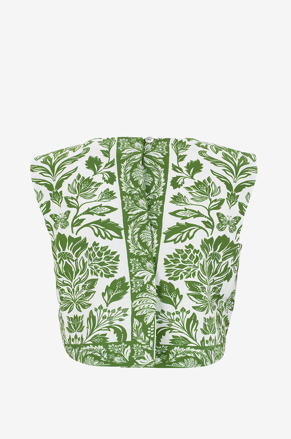 FARM RIO Ärmelloses kurzes Top aus Leinen Draped Tapestry Damen GRÜN 2