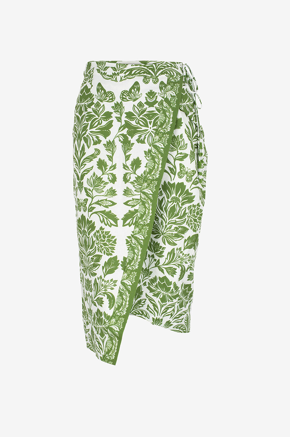 FARM RIO Jupe midi en lin Delicate Tapestry Femme VERT 1