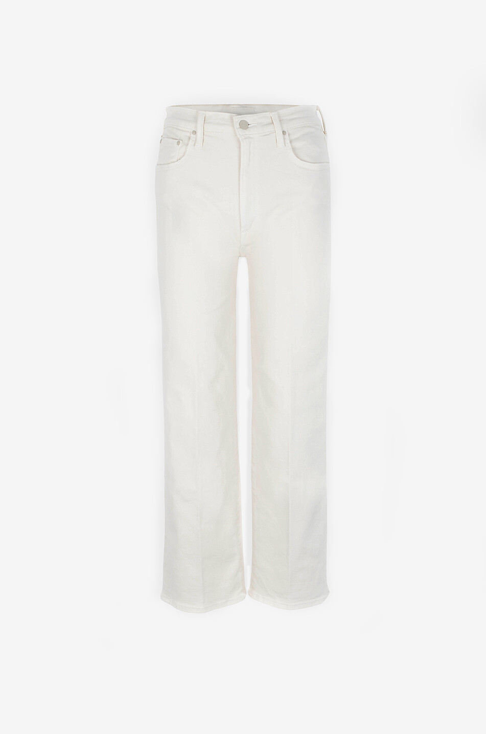 MOTHER The Rambler Zip Ankle cotton straight leg jeans Women WHITE 1