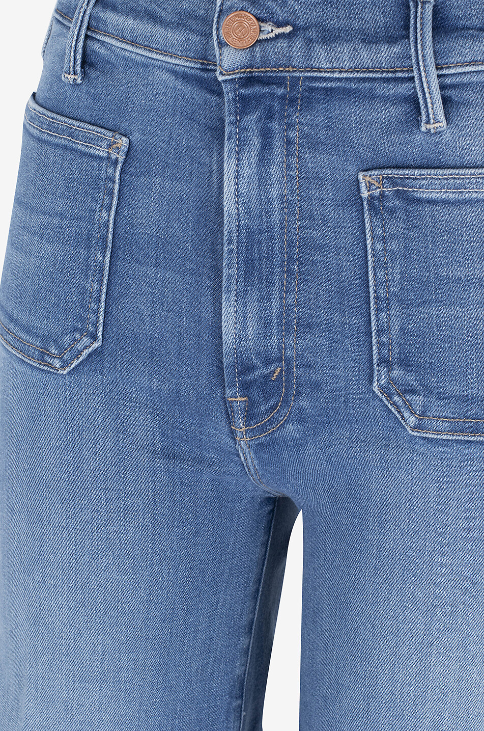 Jeans mit ausgestelltem Bein aus Baumwolle und Modal The Hustler Roller Patch Pocket Sneak