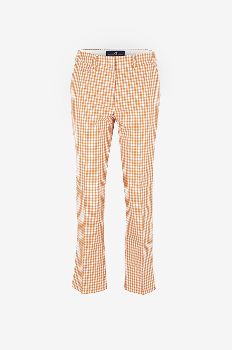 PAMELA HENSON Duphy gingham check cotton flared trousers Women ORANGE 1