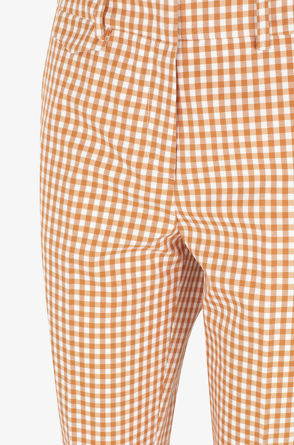 PAMELA HENSON Duphy gingham check cotton flared trousers Women ORANGE 3