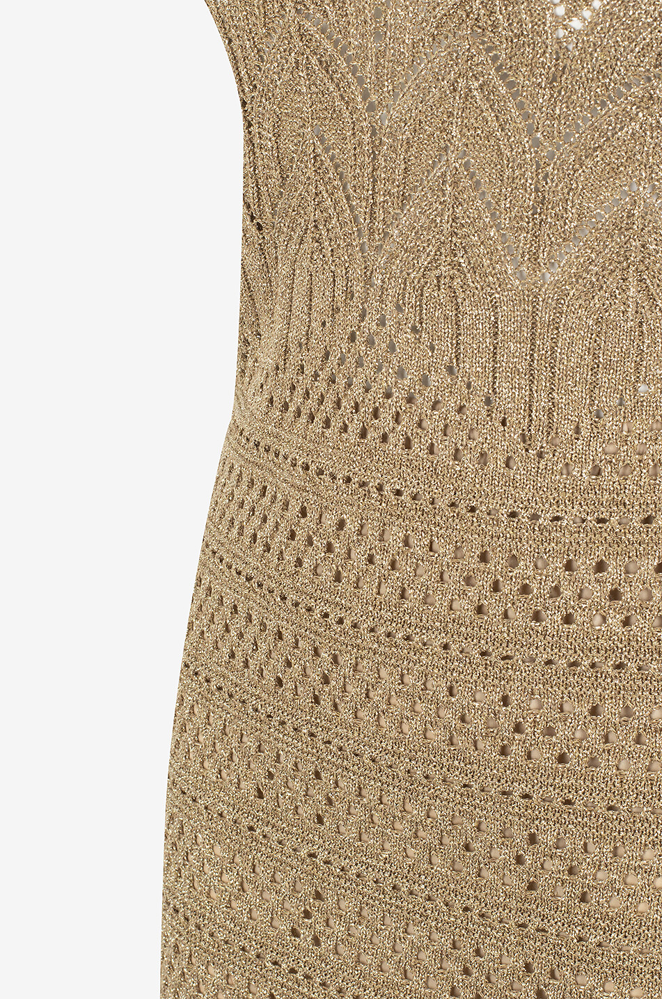 Mini robe en maille lurex ajourée à bretelles