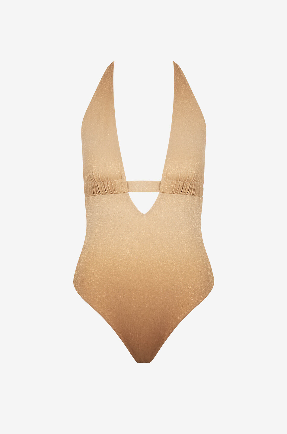 MAX MARA Badeanzug mit tiefem V-Ausschnitt Clay Damen GOLDEN 1