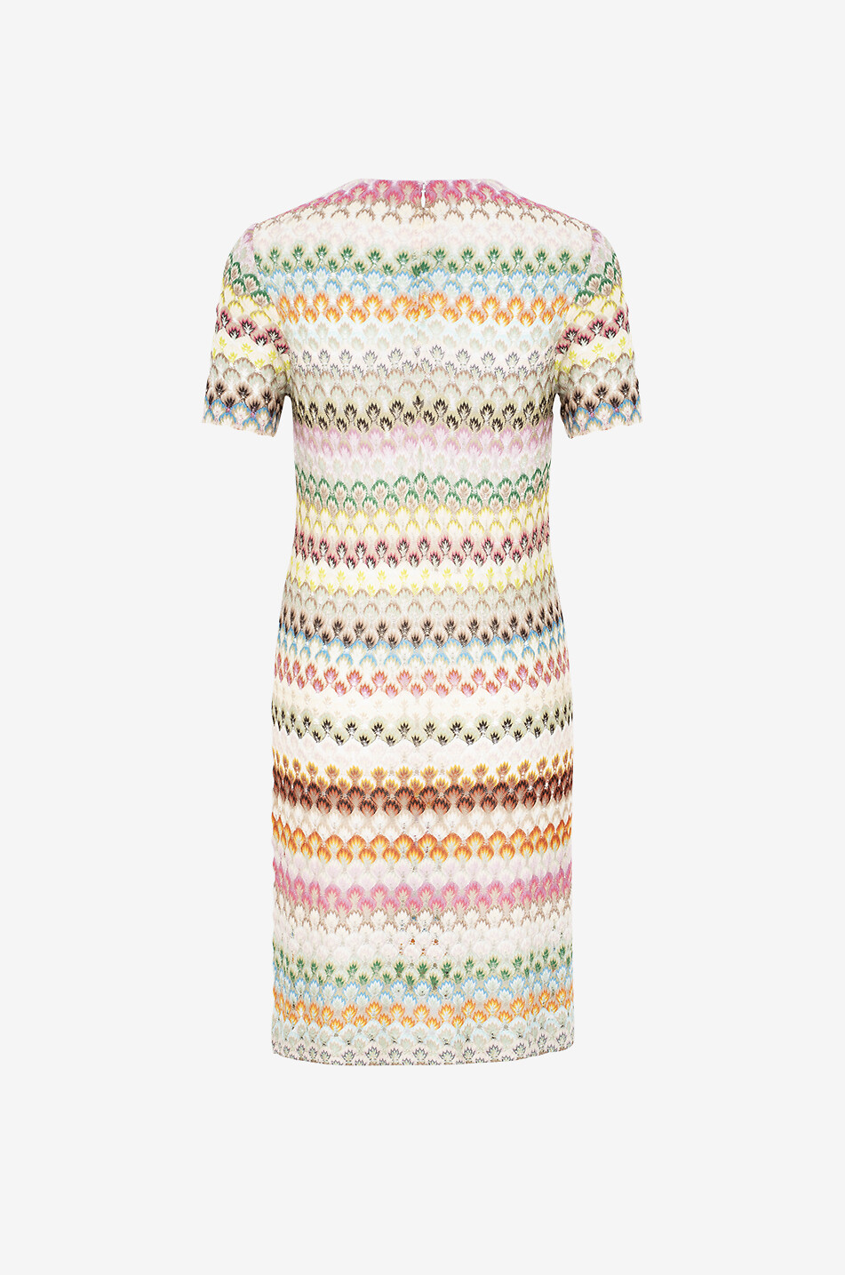 Robe courte droite en maille motif flammes