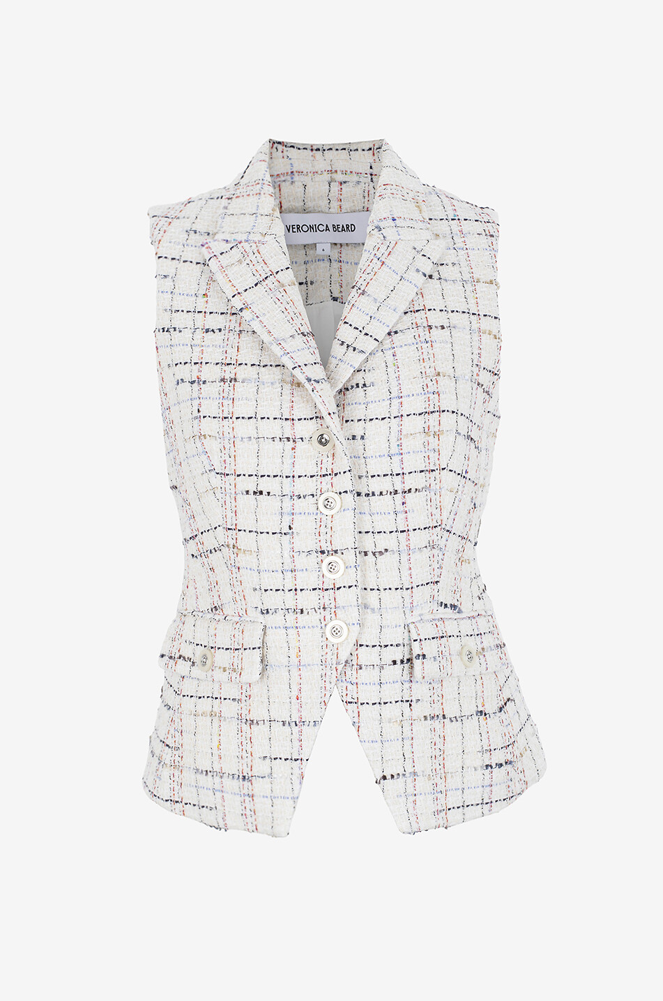 VERONICA BEARD Benny checked tweed vest Women MULTI COLOURED 1