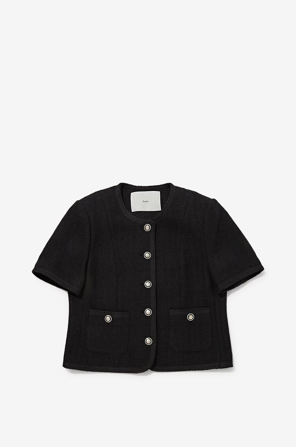 DUNST Kurzarm-Tweed-Kostümjacke Summer Damen SCHWARZ 1