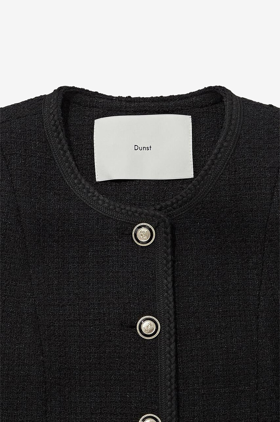 DUNST Kurzarm-Tweed-Kostümjacke Summer Damen SCHWARZ 9