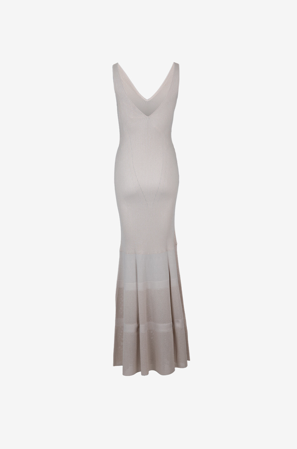 ELISABETTA FRANCHI Figurbetontes Lurex-Strickkleid Red Carpet Damen Hellbeige 2