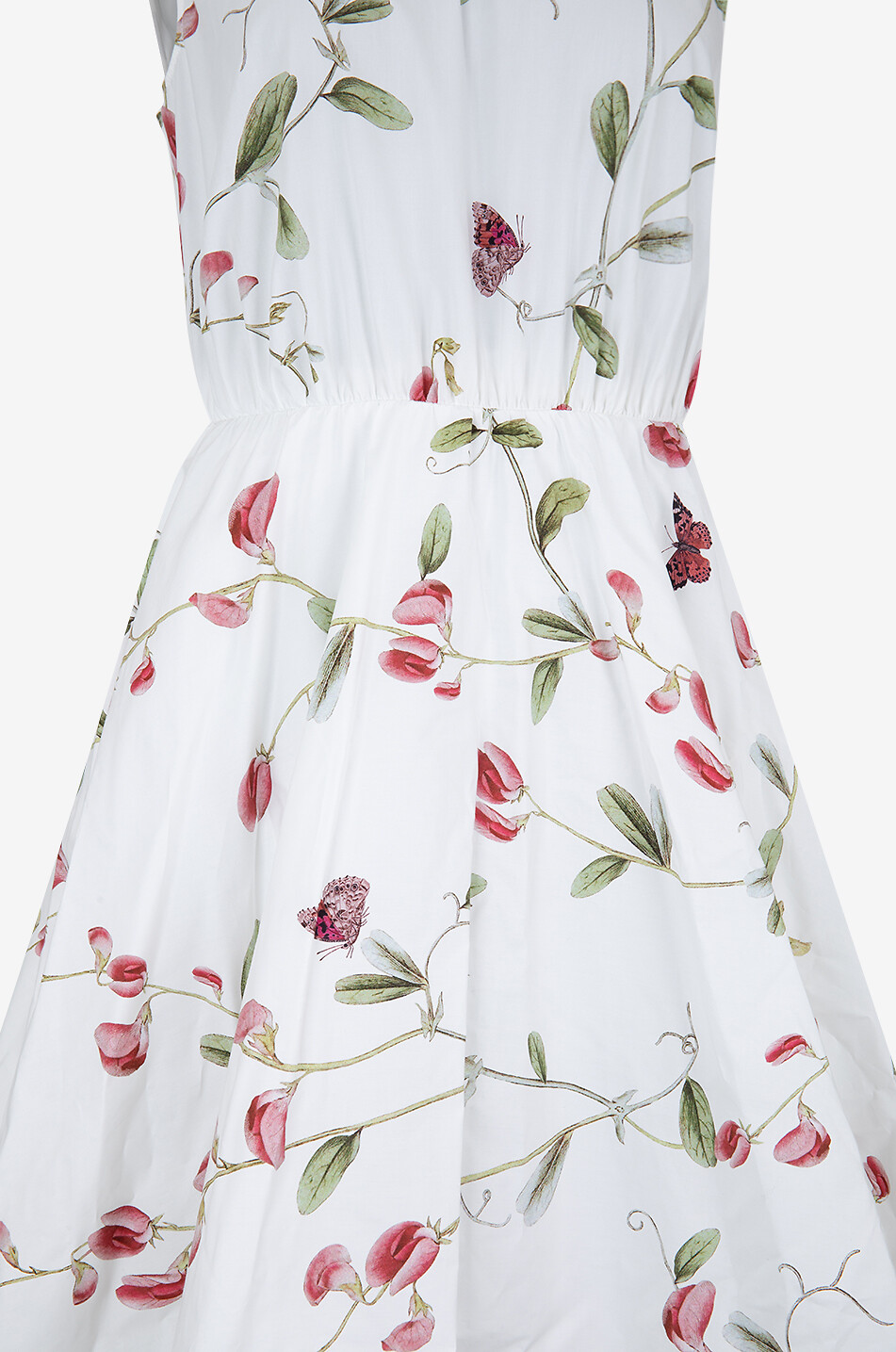 GIAMBATTISTA VALLI Robe midi sans manches en popeline Carnations Femme BLANC 3