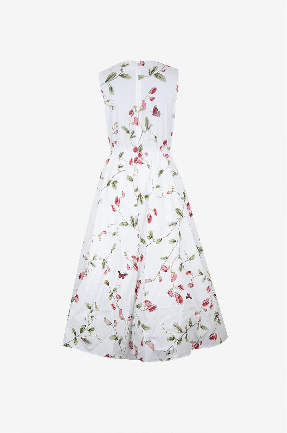 GIAMBATTISTA VALLI Robe midi sans manches en popeline Carnations Femme BLANC 2