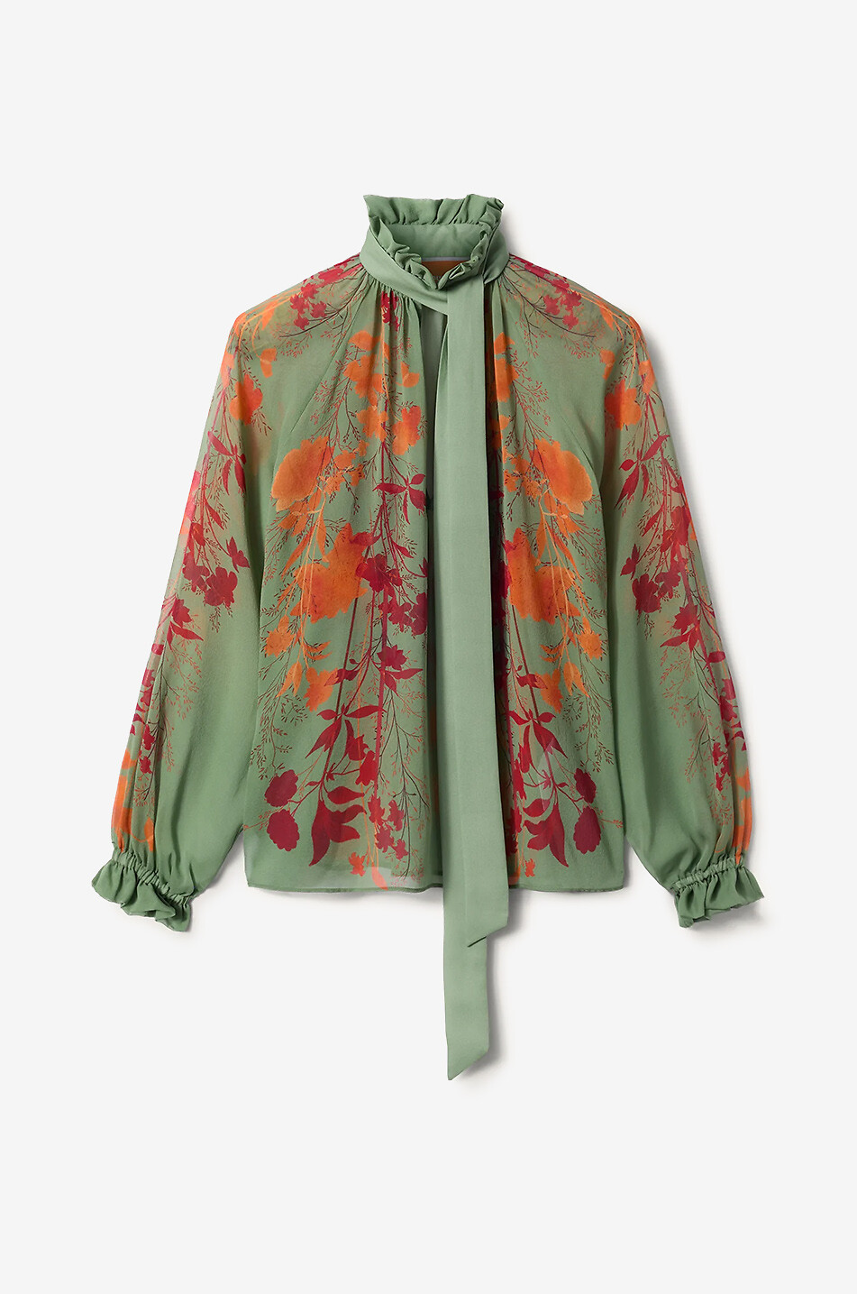 Chemise à manches longues en soie Cerere