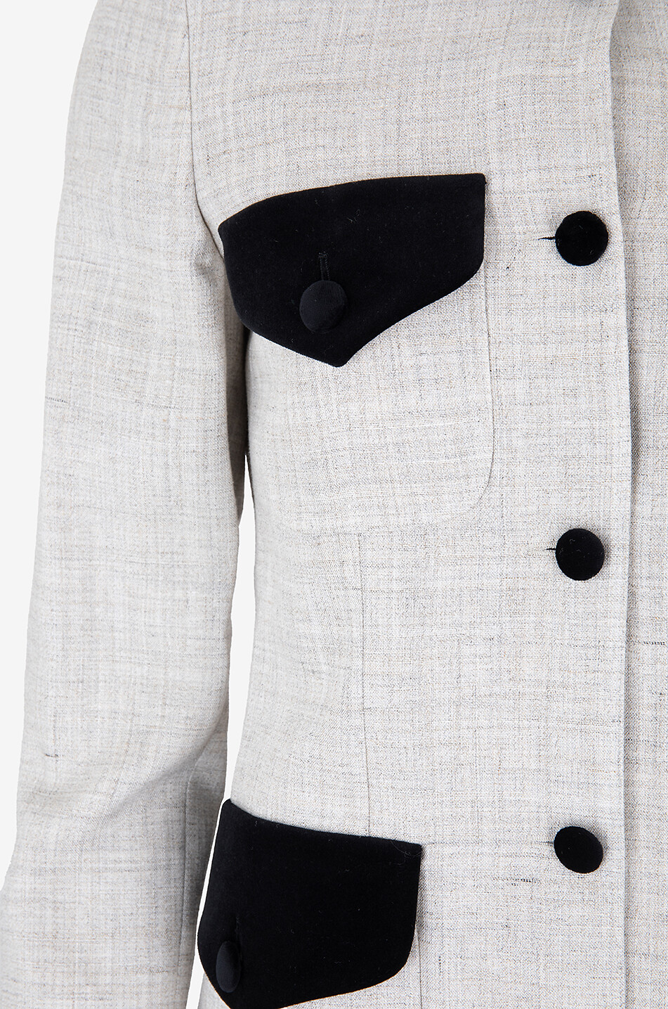 LIBEROWE Raja Signature cinched linen and velvet suit jacket Women BEIGE 3